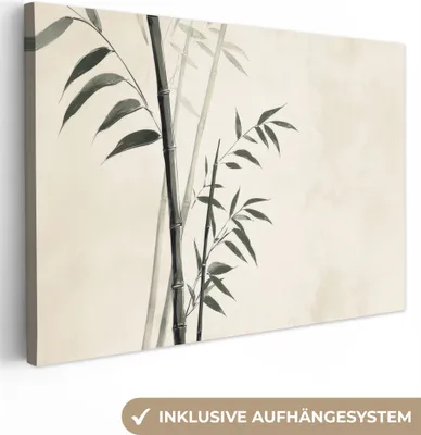 Obrázok produktu pre Plátno 120x80 cm - Japandi - Bambus - Béžová, obraz Moderné, nástenné dekorácie, maľba