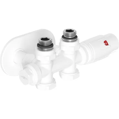Zdjęcie produktu dla Mexen G00 zestaw termostatyczny kątowy/prosty z maskownicą R, Duplex, DN50, biały - W908-900-905-20