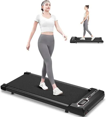 Imagen del producto de Cinta de correr plegable para uso doméstico - Walkpad negro | Cinta de correr Walkpad de 1 a 8 km/h, capacidad de 130 kg, ideal para usar debajo de un escritorio, compacta, eléctrica