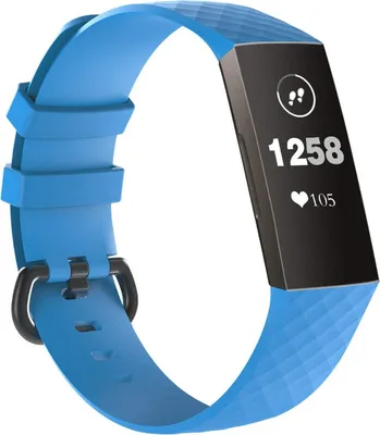 Produktbild von Strap-it Fitbit Charge 3 Armband Silikon (Hellblau) - Große: M/L