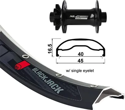 Image de Roue avant XLC 27.5' 6 trous..TA 15 110mm Rodi Ready40 DISK .Niro-Spei.(sz) 32 L, noir