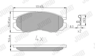 Produktbild von JURID Bremsbeläge Satz Vorne für MITSUBISHI L 200 (K7T, K6T) 572419J