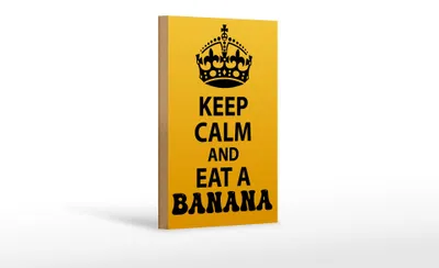 Produktbild von Holzschild Spruch 12x18cm Keep Calm and eat a Banana