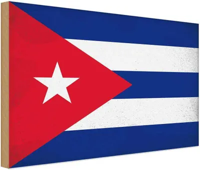 Produktbild von vianmo Holzschild 20x30 cm Kuba Cuba Vintage Flagge Fahne Wappen