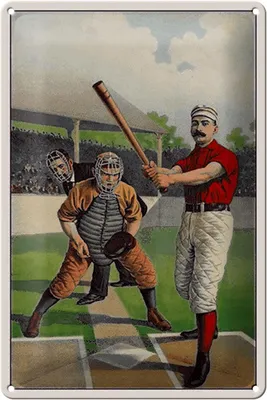 Produktbild von Blechschild Retro 20x30cm Baseball USA Schlagmann