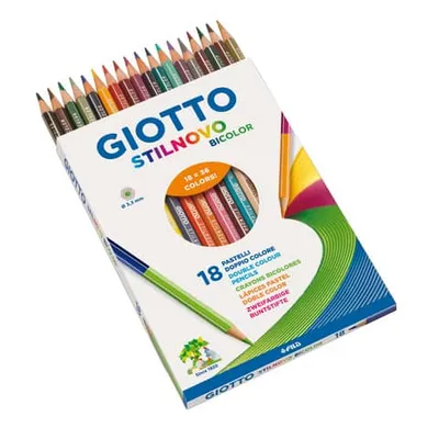 Produktbild von GIOTTO F25720000 Farebné ceruzky Stilnovo Bicolour - škatuľka 18 ks