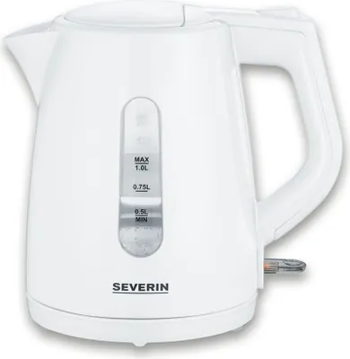 Produktbild von Wasserkocher weiß SEVERIN WK 3411 1 L 2200 W Kalkfilter abwaschbar WK 3411 aus Kunststoff, weiß Wasserkocher Wasserkocher Mit Temperatureinstellung Wasserkocher Edelstahl Wasserkocher Glas