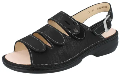 Produktbild von FINN COMFORT Saloniki Damen Sandale schwarz Nubukleder - Größe: 36