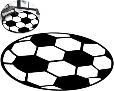 Immagine prodotto di Tappeto rotondo per calcio, antiscivolo, 60 x 60 cm, ideale per la cameretta dei bambini