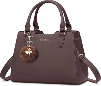 Produktbild von IGOLUMON Damen Handtasche Leder Mittelgroß Schultertasche Kaffee