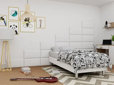 Produktbild von MIRJAN24 Boxspringbett Lux für Wandpaneel, Einzelbett mit Matratze, Schlafzimmer (Farbe: Soft 017, Größe: 90x200 cm)