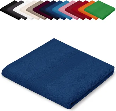Produktbild von Saunatuch XXL 100x200 cm Saunalaken Strandtuch Saunahandtuch 100% Baumwolle Badelaken, Farbe: Blau