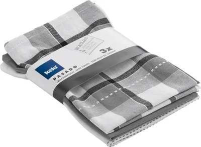 Produktbild von KELA Ręcznik do naczyń Pasado 3szt szary 65 x 45 cm KL-15961