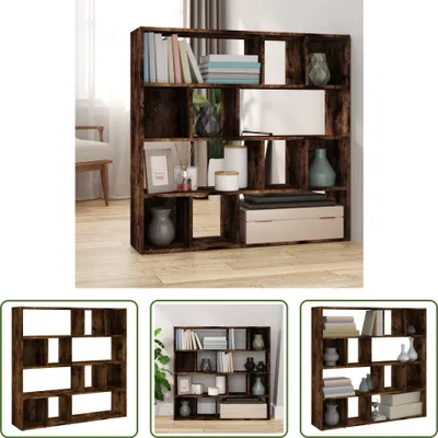 Zdjęcie produktu dla The Living Store regał/przegroda do pokoju dąb wędzony 105x24x102 cm