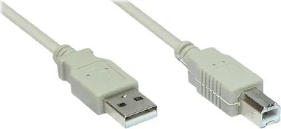 Obrázok produktu pre Alcasa 5m USB2.0-A/USB2.0-B, 5 m, USB A, USB B, USB 2.0, Samec/samec, Šedá