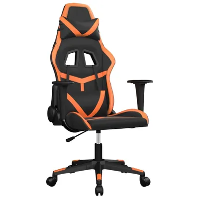Image de vidaXL Chaise de jeu noir et orange similicuir