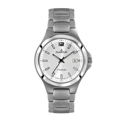 Obrázok produktu pre Pánske náramkové hodinky DUGENA 4460661 titán, quartz, strieborný ciferník, titánové puzdro, zafírové sklíčko, titánový náramok, skladacia spona s tlačidlom, 5 barov