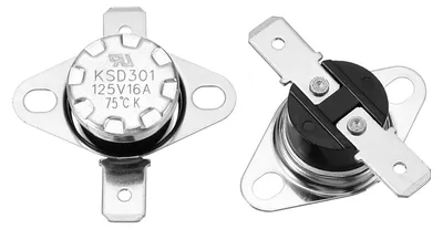 Thermostat KSD301 2 Stück 75 °C 16 A NO normal offen