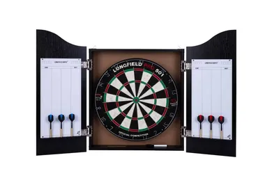 Produktbild von Longfield Darts Holzkabinett Komplettset - Schwarz