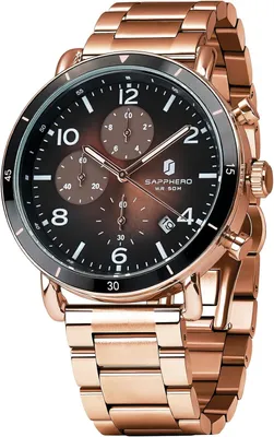 Produktbild von Herren Chronograph Armbanduhr Analog Quarz, 50M wasserdicht, Leuchtzeiger, Datum, Edelstahlarmband, Casual & Business Uhr,klassisch & elegant Geschenk