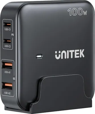 Zdjęcie produktu dla Unitek Ładowarka biurkowa GaN 100W 2xUSB-A 2xUSB-C