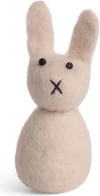 Obrázek produktu pro Bílý plstěný zajíček malý
