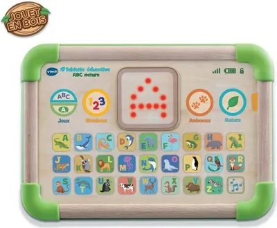 Zdjęcie produktu dla Tablet Edukacyjny VTECH ABC Nature, Drewno 26 Dotykowych Klawiszy, 12 Miesięcy do 4 Lat, Zielono-Beżowy
