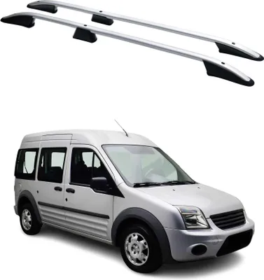 Image de Barres de toit longitudinales pour Ford Connect 2002-2013 L2 Long Aluminium Gris