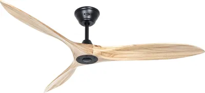 Zdjęcie produktu dla Energooszczędny wentylator sufitowy z pilotem Eco Airscrew 152 cm czarny mat / naturalne drewno