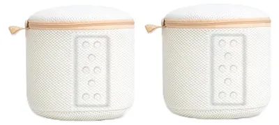 Image de BH Sacs de lavage, lot de 2, pour machine à laver, filet à linge avec fermeture éclair et cordon, blanc