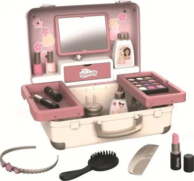 Immagine prodotto di Tavolo da trucco per bambini, Smoby My Beauty Vanity, 13 accessori, valigetta portatile, dai 3 anni in su