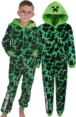 Produktbild von Minecraft Einteiliges Pyjama/Schlafanzug, für Jungen, grün, schwarz 6-7 Jahre