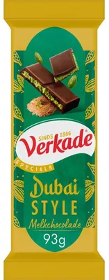 Immagine prodotto di Verkade Dubai Style Milk Chocolate Bar 93g – Cioccolato al latte fine e cremoso