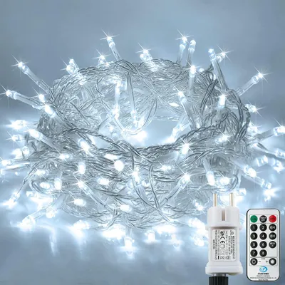 Zdjęcie produktu dla Światełka zewnętrzne - 12 metrów - 120 diod LED - Świąteczna girlanda z 8 trybami - Wodoodporna (IP44 + IP65) - Dekoracja choinkowa - Do użytku podczas imprez