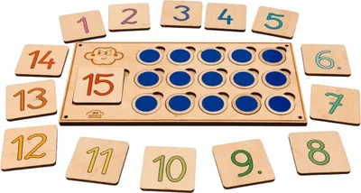 Produktbild von Montessori-Set aus Holz zum Lernen von Zahlen und Zählen