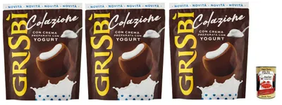 Produktbild von Grisbì Colazione Joghurt – Frühstücks-Kekse mit Joghurtcreme, wiederverschließbarer Beutel 225 g – knusprig außen, cremig innen – italienisches Gebäck von Matilde Vicenzi + Italian Gourmet polpa 400g