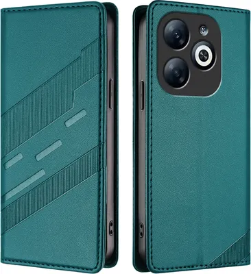 Image de Etui pour Infinix Smart 8 Pro, étui portefeuille en cuirPolyuréthaneavec fente pour cartes et fonction stand Grün