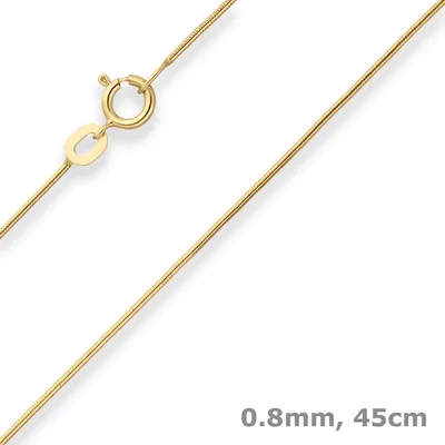 0-8mm-Schlangenkette-aus-333-Gelbgold-45cm