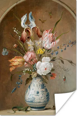 Produktbild von MuchoWow® Poster Stilleben mit Blumen - Balthasar van der Ast - Alte Meister 80x120 cm - Papierdruck
