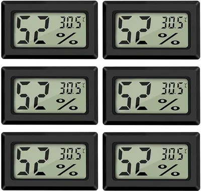 Immagine prodotto di Mini termometri digitali e igrometri - Set da 6 pezzi per il monitoraggio di temperatura e umidità in ambienti interni