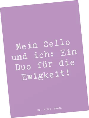Produktbild von Mr. & Mrs. Panda Postkarte Spruch Cello Duo - Lavendeltraum - Geschenk, Streichinstrument, Solo, bildkarte, Musikinstrument, Musik, Orchester, Ansichtskarten, Klassische