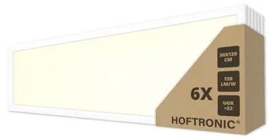Image de HOFTRONIC - Panneau LED 36W 4320 lm 3000K UGR22 Sans scintillement Blanc