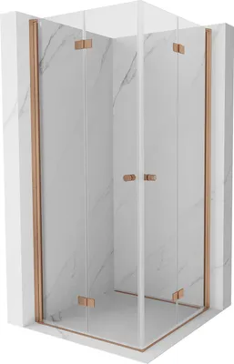 Produktbild von Mexen Mist-F Duo Faltdusche 90 x 90 cm, transparent, gebürstetes Kupfer - 8A6-090L-090P-65-00
