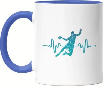 Produktbild von Handball Herzschlag Tasse Blau Handballer Handballspieler Handballverein Team