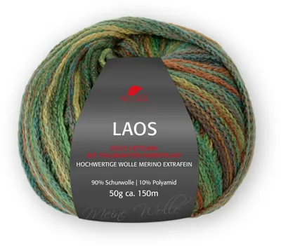 Produktbild von Pro Lana LAOS 50 g geflochtene Wolle im Tropenlook 150 m Farbe 083 - jungle