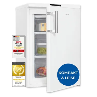 Produktbild von Exquisit Gefrierschrank GS581-HE-010D weiss | 85 l Nutzinhalt | Mit Display stuerbar | Mit Gefrierfach | Schnellgefrieren | Türanschlag wechselbar