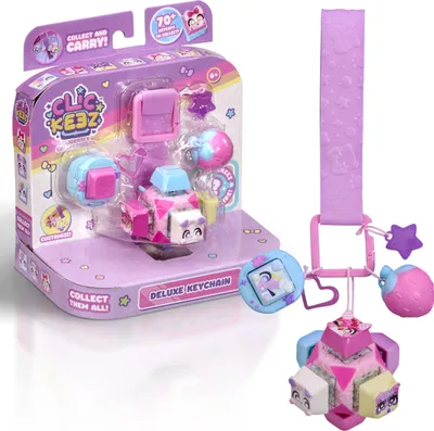 Produktbild von CLICKEEZ Deluxe Keychain, 7 klickbare Überraschungen mit Schlüsselanhänger, 70 sammelbare Kawaii-Charaktere, ASMR Fidget Anti-Stress Spielzeug, Gesche