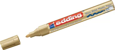 Produktbild von Glanzlack-Marker edding 750 gold Packung mit 10 Stück
