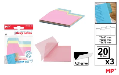 Obrázok produktu pre Karteczki samoprzylepne indeksujące przezroczyste 3 x 20 sztuk