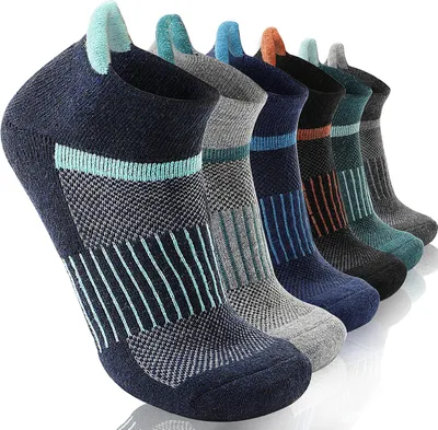 Produktbild von Wandersocken Kurz Sneaker Socken, Dicke Wollsocken, Warme Wolle Laufsocken, Kompressions Sportsocken Thermosocken fš¹r Herren Damen 6 Paar